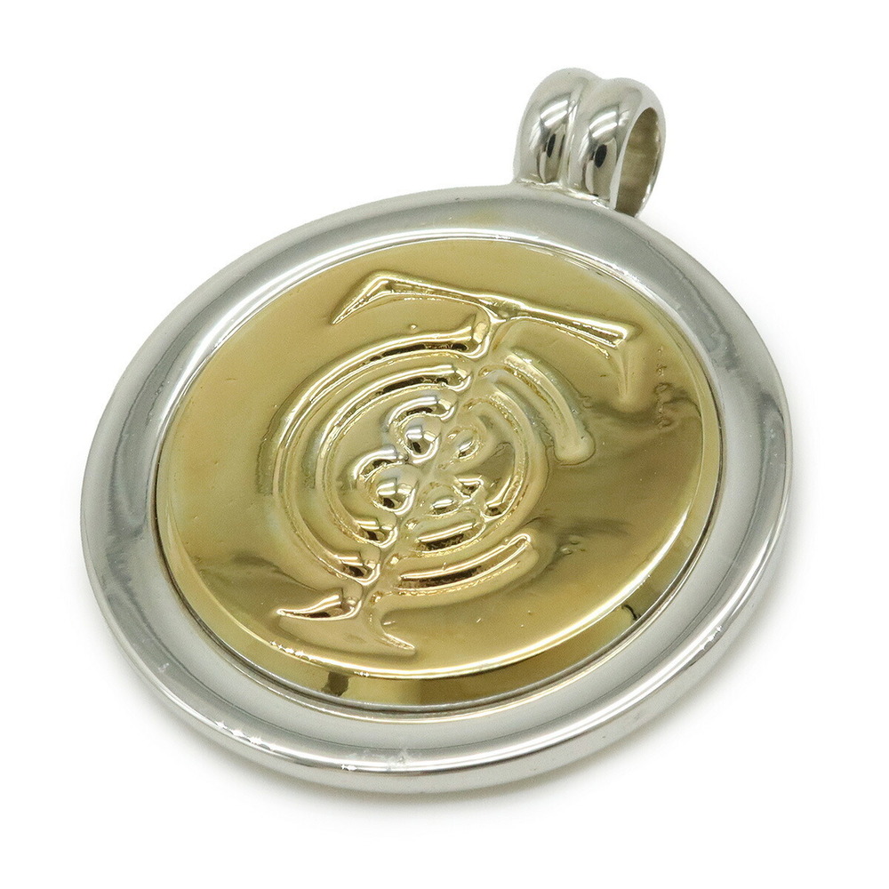 TIFFANY Co Coin Motif Medal Pendant Top Head Charm Silver Yellow Gold